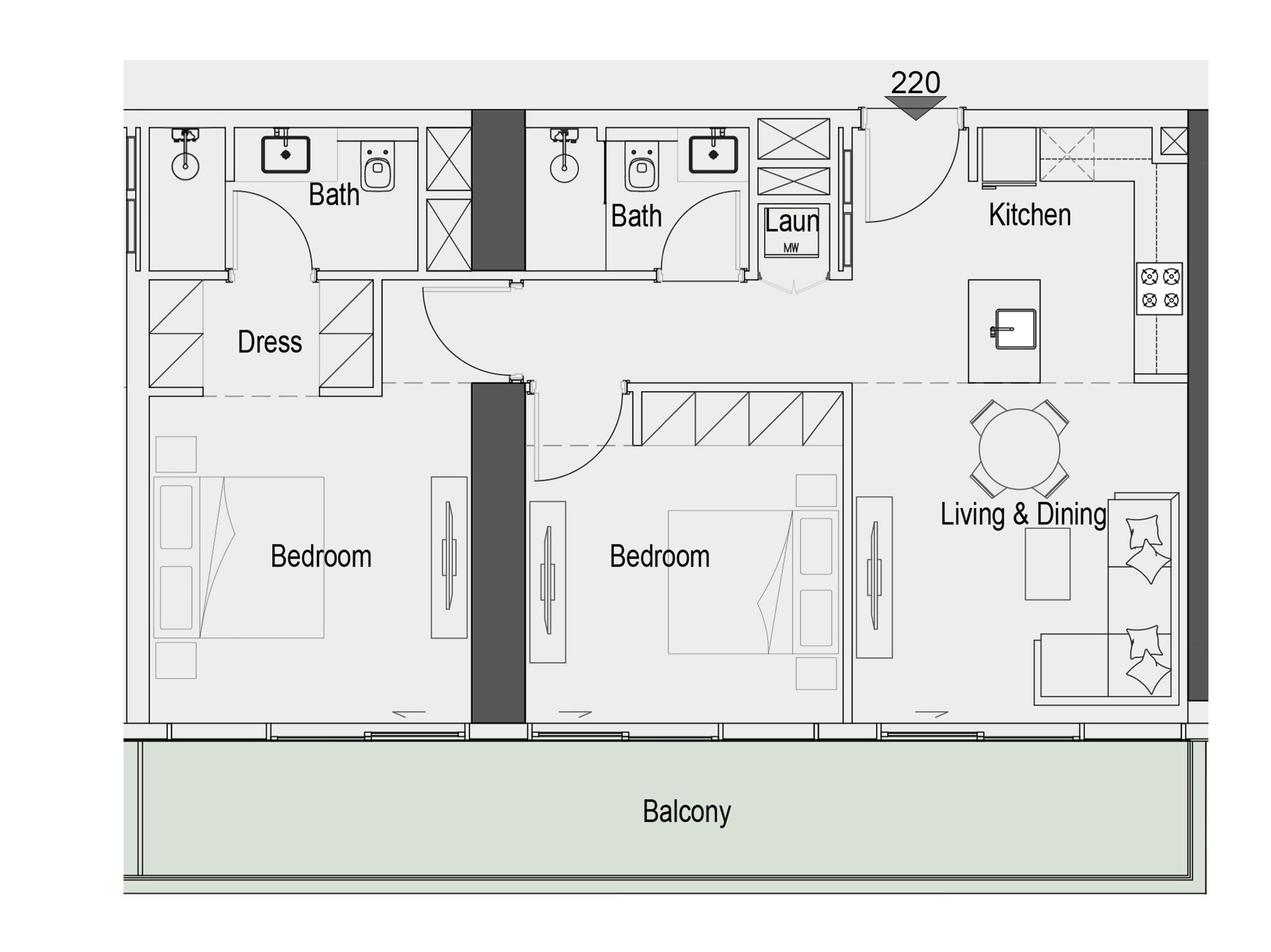 Sierra by Iman - 2 Bedroom Apartment - Modern Balinese Style Luxury Residences in Motor City