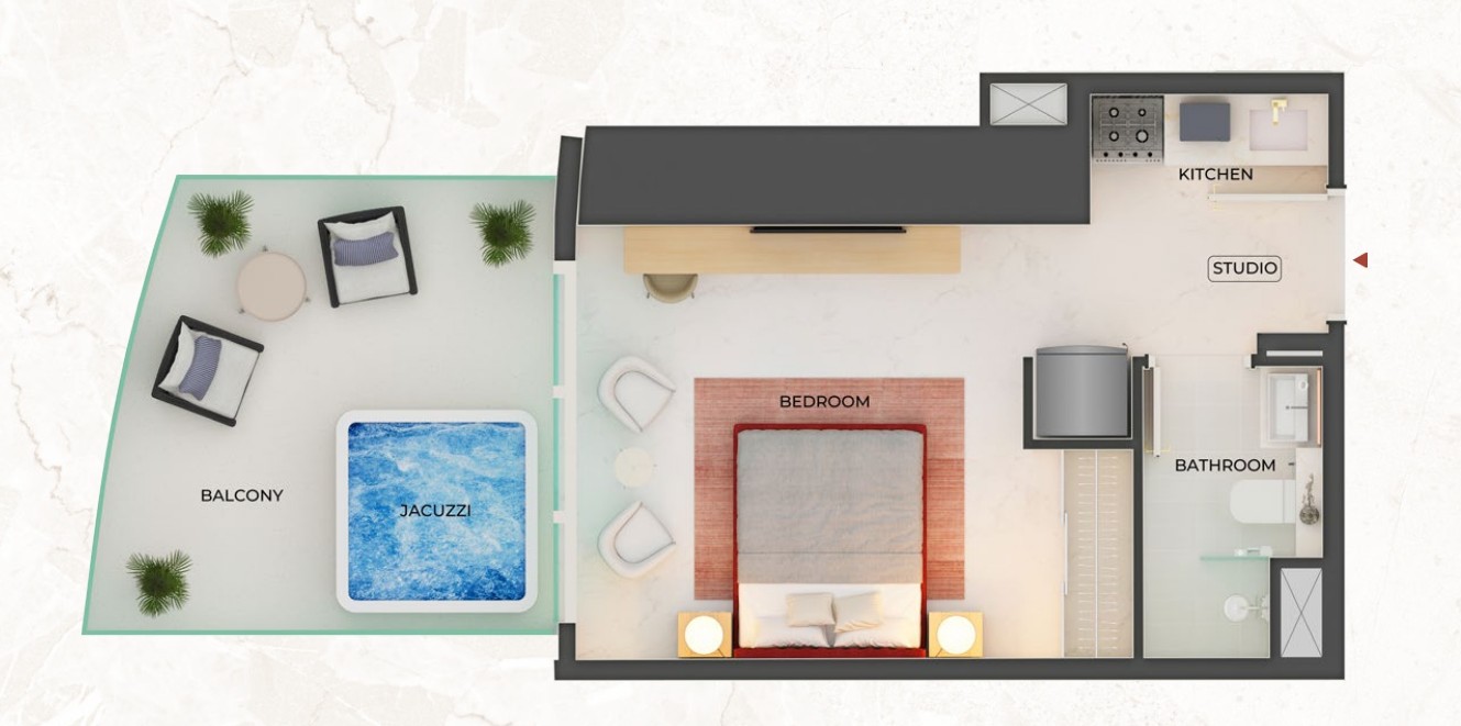 Binghatti Skyblade - Premium Studio + Jacuzzi