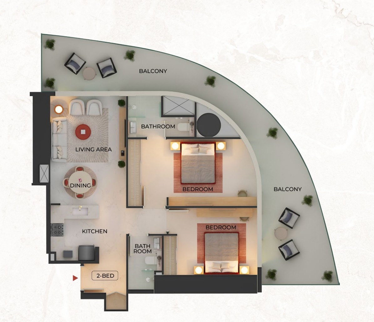 Binghatti Skyblade - 2 Bedroom Apartment