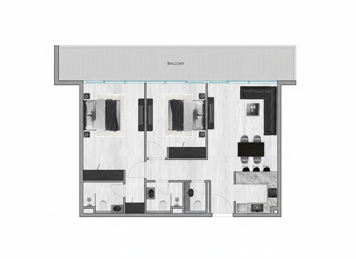 SkyGate Tower - 2 Bedroom Apartment