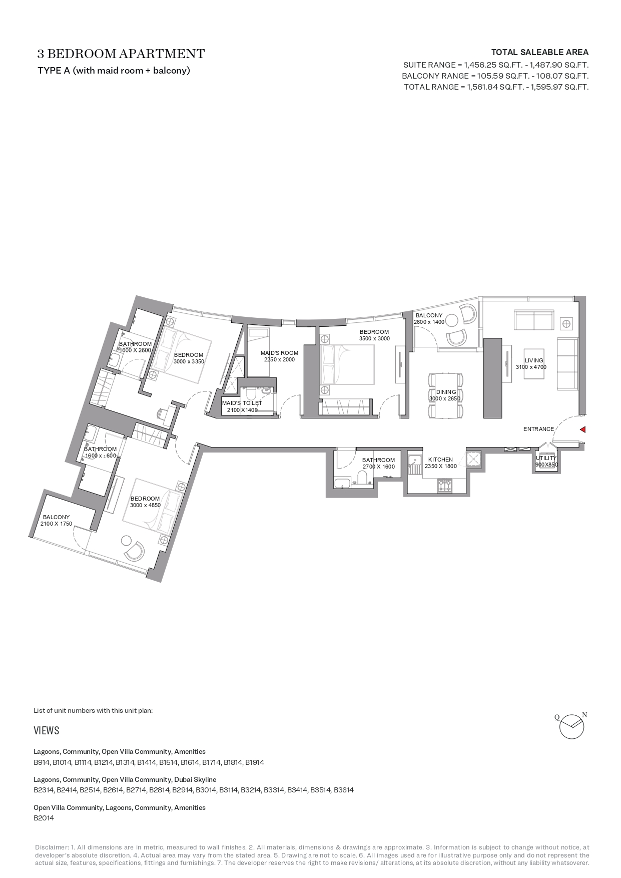Sobha Skyscape Avenue - 3 Bedroom Apartment
