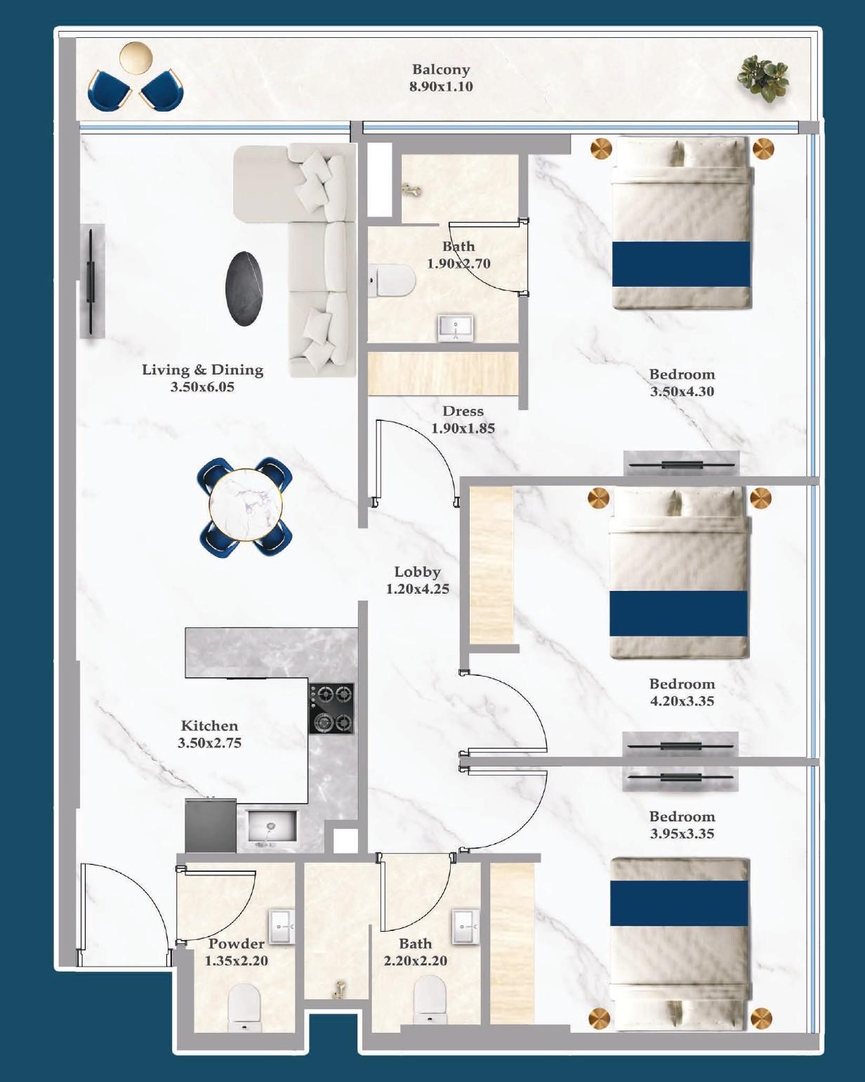 Sparklz by Danube - 3 Bedroom Apartment - High-Yield Investment in Al Furjan