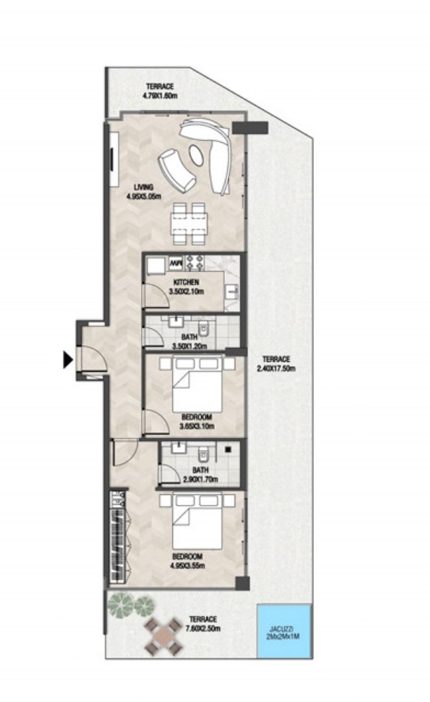 Trinity Residences - 2 Bedroom Apartment + Jacuzzi