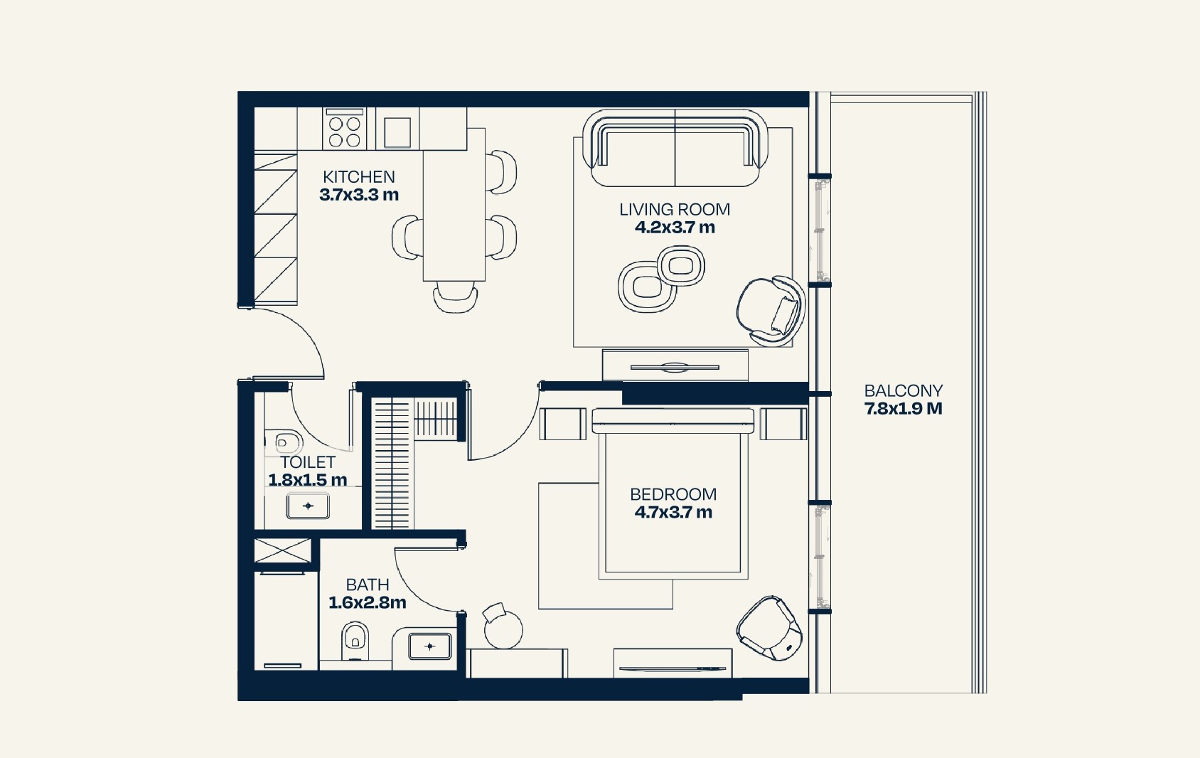 Trussardi Residences 2 by Mira - 1 Bedroom Apartment